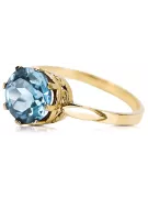 Artesanía vintage Anillo Aguamarina Oro amarillo de 14 quilates vrc366y